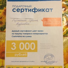 Сертификат от акции "Пригласите Castorama в гости". от Пригласите Castorama в гости.