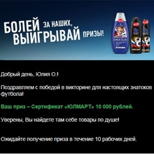 Сертификат Юлмарт на 10 000 рублей от Шаума