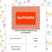 Сертификат Lamoda на 3000р. от Агуша