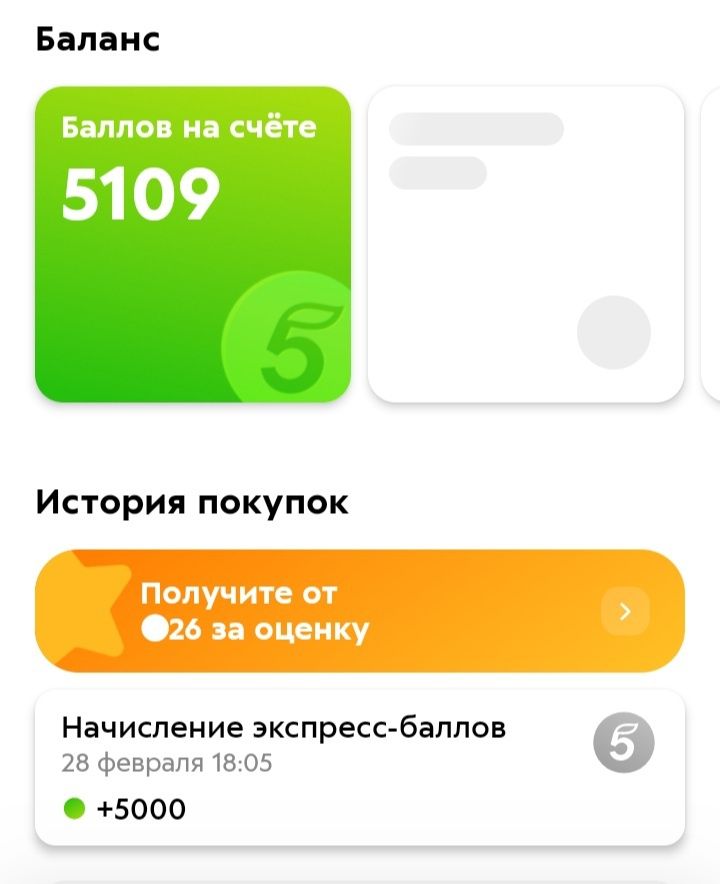 Баллы Пятерочки Купить