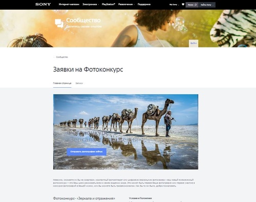 Конкурс фотографий sony