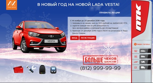 Акция  «АЗС "ПТК"» «В Новый Год на новой LADA Vesta!»