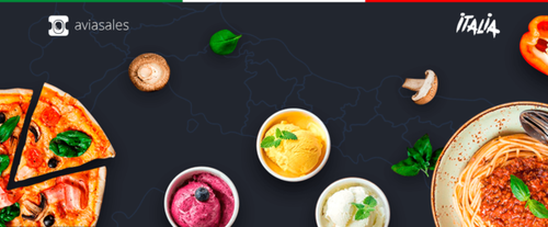 Aviasales.ru-Выиграй путешествие в Италию и съешь там всё самое вкусное!