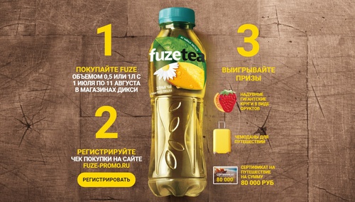 Акция  «Fuze Tea» (Фьюз Ти) «Купи Fuze tea - получи возможность выиграть приз»