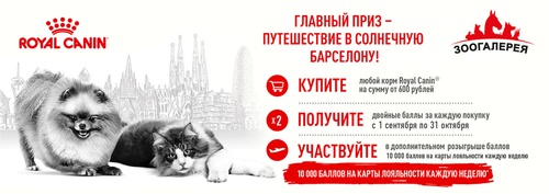 Акция Royal Canin и Зоогалерея: «Путешествие в солнечную Барселону»