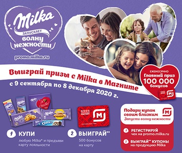Акция шоколада «Milka» (Милка) «Milka запускает волну нежности» в торговой сети «Магнит»