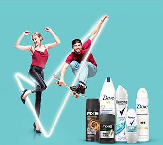 Акция Unilever: «Выигрывай с AXE, DOVE, Camay и REXONA»
