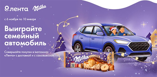 Акция шоколада «Milka» (Милка) «Выигрывайте автомобиль для семейных поездок»