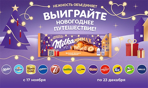 Акция шоколада «Milka» (Милка) «Нежность объединяет. Выиграйте новогоднее путешествие!»