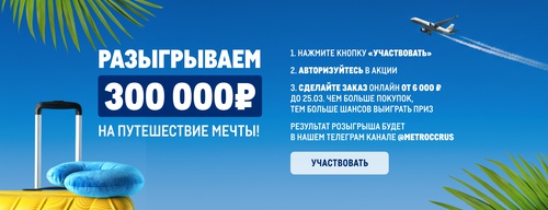 Акция Metro: «Розыгрыш онлайн.турс»