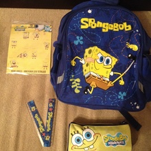 набор:рюкзак,пенал,линейки и наклейки от Nickelodeon