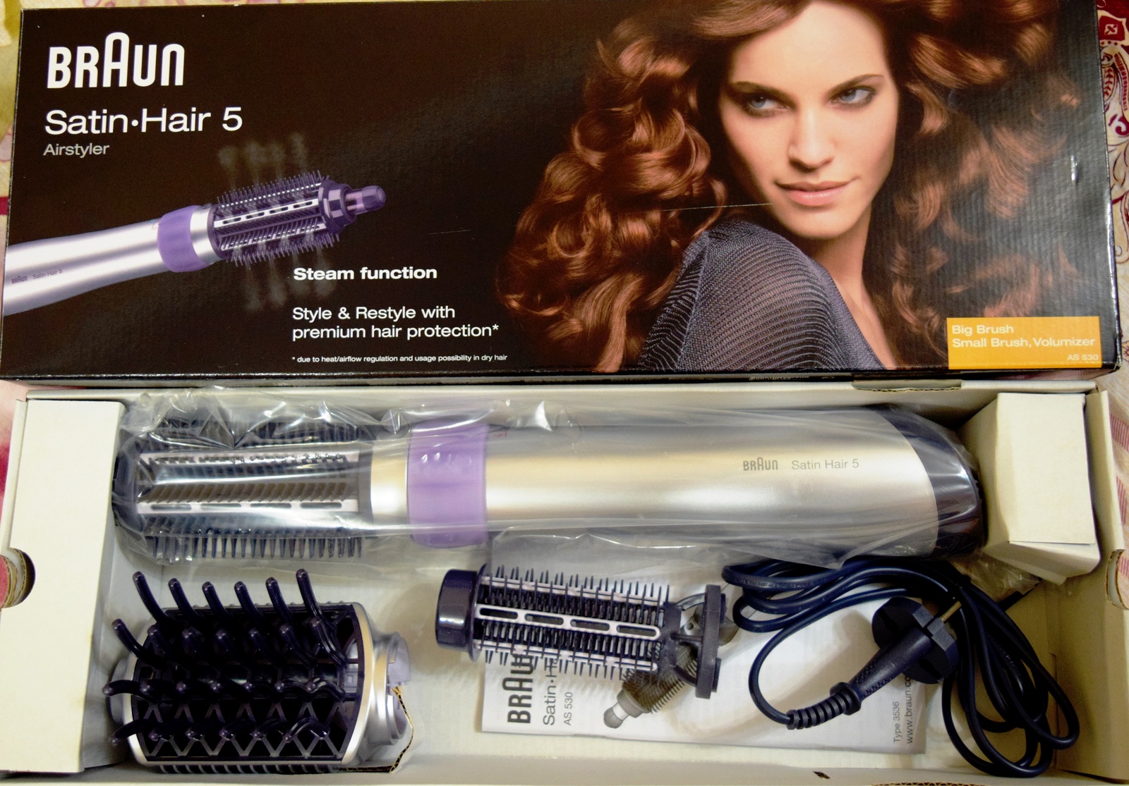 Электрорасческа для укладки волос браун