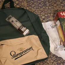 Стеклянный бокал ,наушники и рюкзак от Staropramen от Staropramen