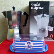 Кофеварка-эспрессо и масленка от Простоквашино