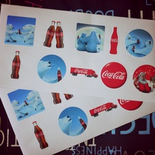 Наклейки, не очень нужный приз)  от Coca-Cola