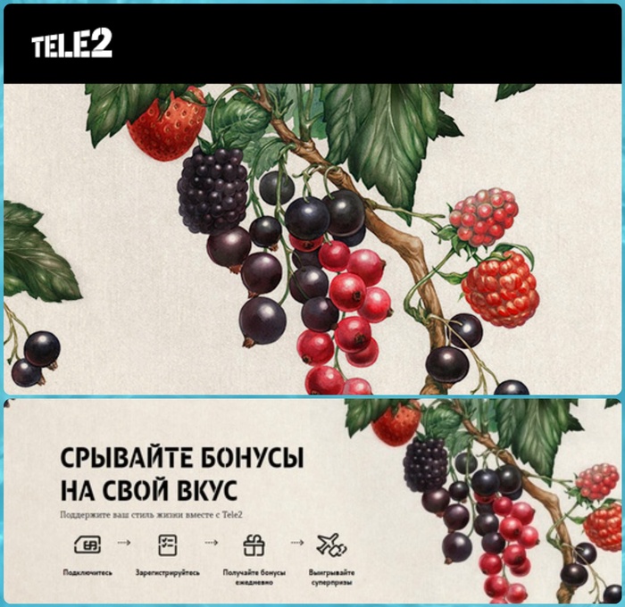 Приз акции Tele2 «Срывайте бонусы на свой вкус»