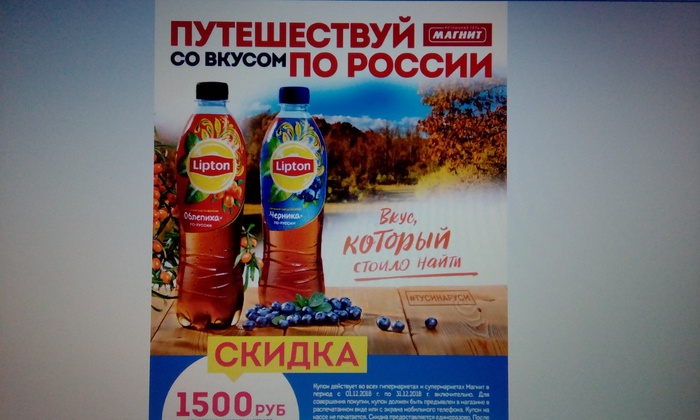 Приз акции Lipton Ice Tea «Путешествуй со вкусом по России»