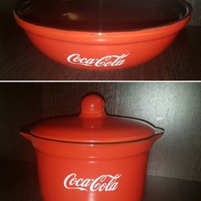 Керамическая кастрюля и керамический салатник от Coca-Cola