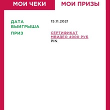 Сертификат в МВидео на 4000 руб. от Домик в деревне