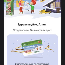 Сертификат «Выбирай-CARD» от Сады Придонья