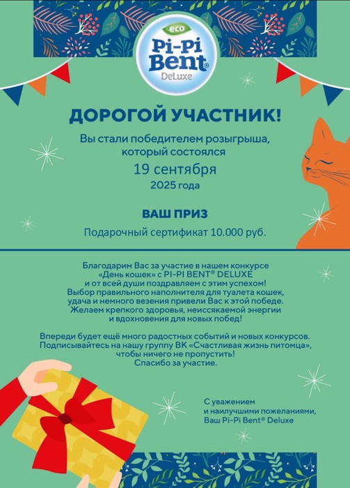 Приз акции Pi-Pi-Bent «Розыгрыш от Pi-Pi Bent Deluxe»