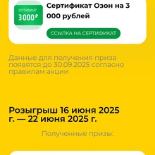 Сертификат Ozon на 3 000 руб от Pretto