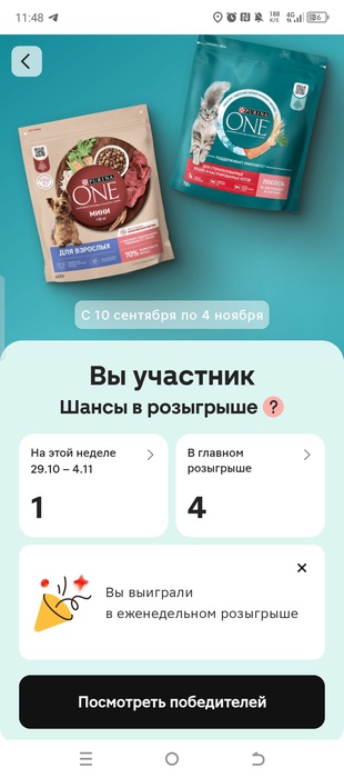 Приз акции Purina One «Найдите ключ к здоровью питомца»