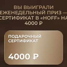 Сертификат Hoff 4000р. от Jardin