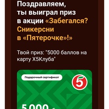 Баллы 5000 от Snickers