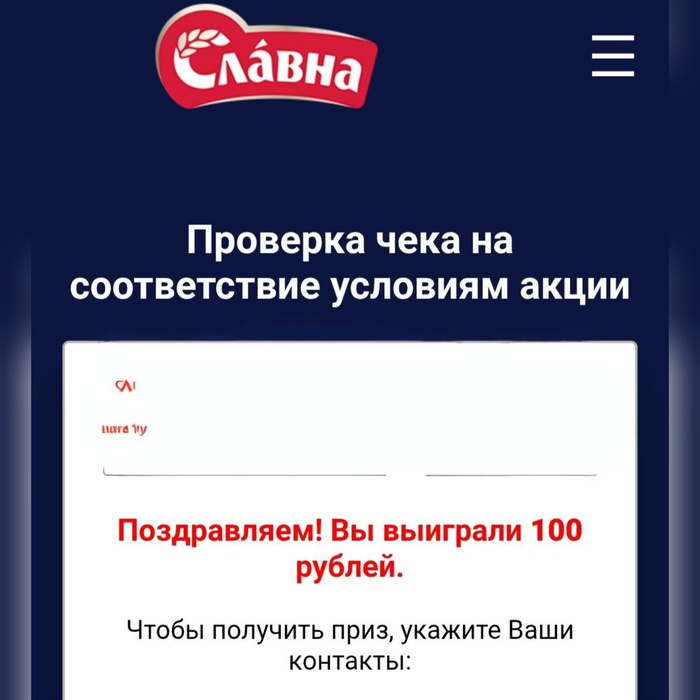 Приз акции Славна «Славные Праздники»